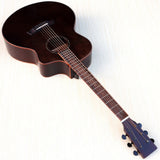 solid wood spruce top cutway design acoustic guitar black