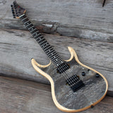 In Stock EART Electric guitar ASH Body Burl Maple Metal Rock guitar Open Satin Red Color, High quality Black Hardware Guitarra
