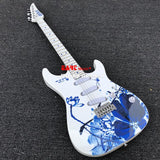 EART electric guitar, blue and white porcelain electric guitar, peach blossom core wood, Canadian maple neck, white pickup, free